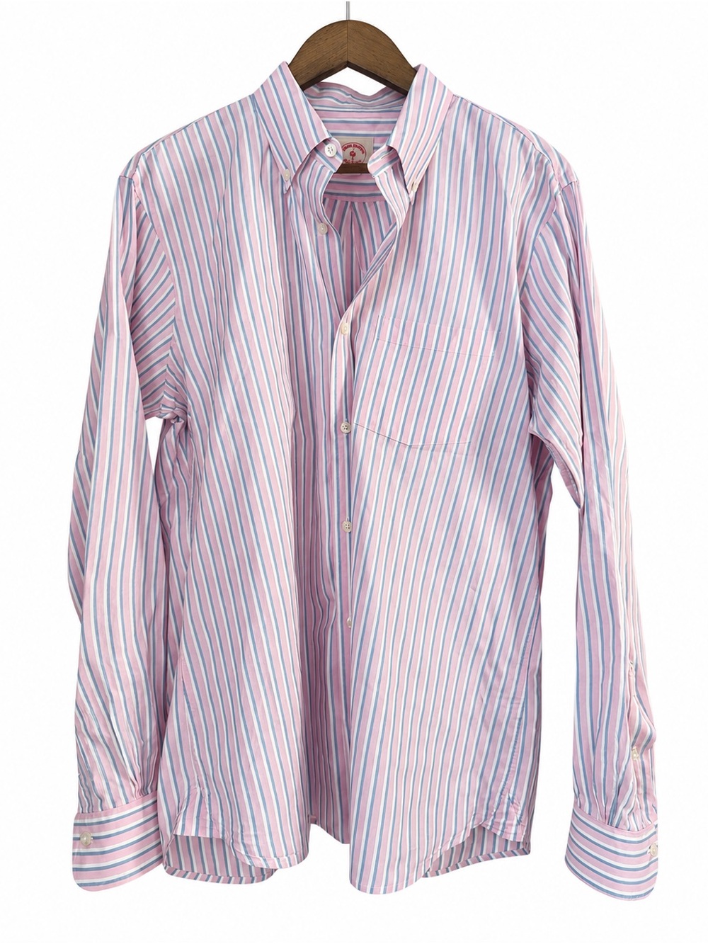 Brooks Brothers Red Fleece Men’s XL Pink Blue Striped Button Down Shirt